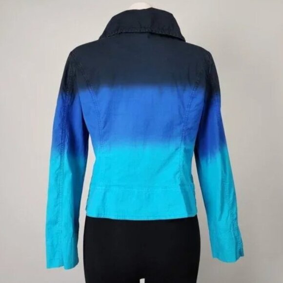 Spanner Cotton Blue Hombre Button Up Jacket Size 12 - Picture 2 of 5